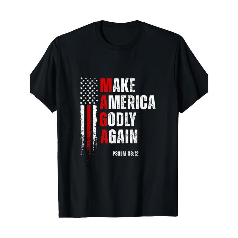 Unisex Jesus Make America Godly Again American Patriot Christian T-Shirt Made in USA Hoodie, Sweatshirt | DripVista.com