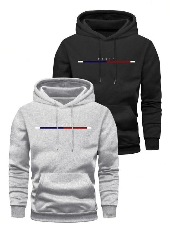 Unisex Letter Print Hoodie, Casual Regular Fit Hoodie for Fall & Winter, Men'WB shield Top for Daily Wear T-Shirts,...