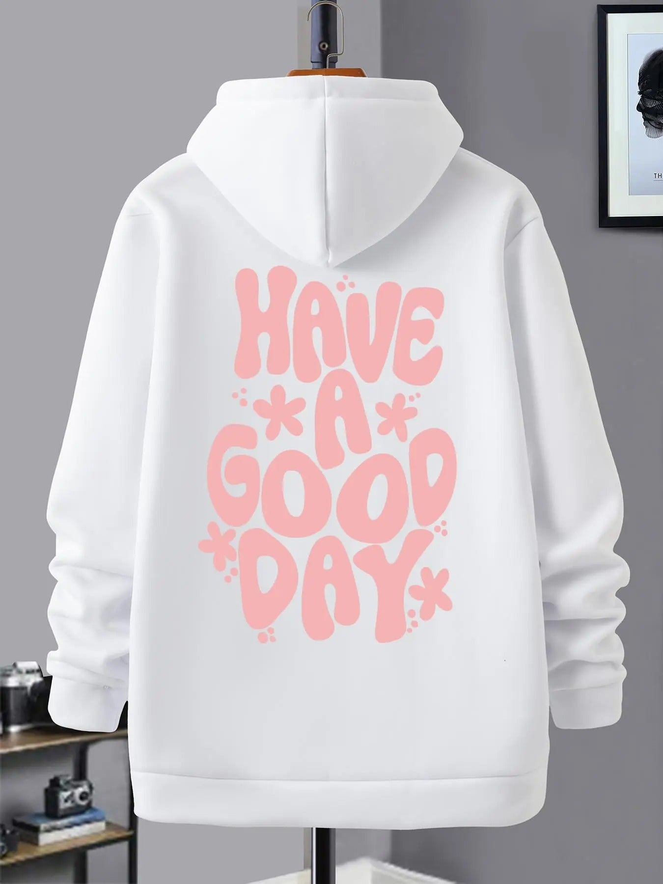 Unisex Letter Print Hoodie, Casual Regular Fit Long Sleeve Hooded Sweatshirt for Fall & Winter, Men'WB shield Top for...