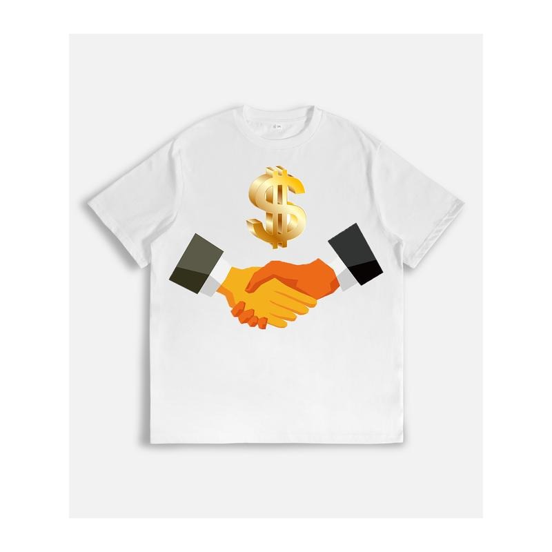 Unisex Lightsaber brand - Shirt with Handshake Gunpla brand Dollar Sign Graphic