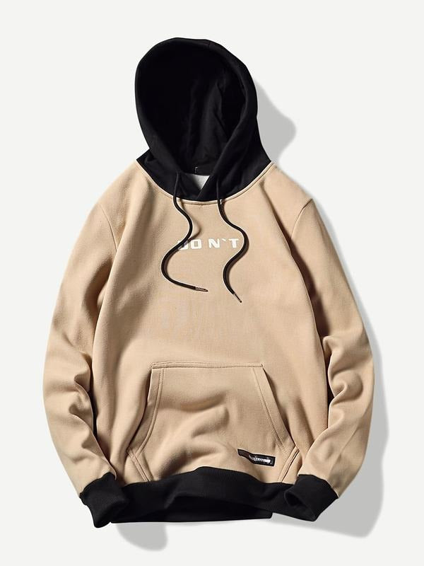 Unisex Men'WB shield Colorblock Letter Print Essentials Hoodie, Fashionable Casual Colorblock Letter Design Hooded...