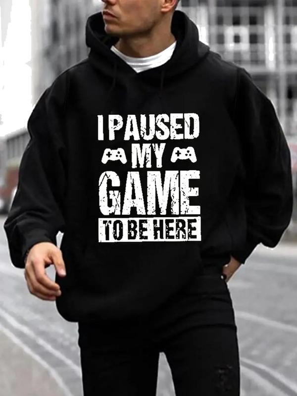 Unisex Men'WB shield Gamepad Graphic Drop Shoulder Drawstring Essentials Hoodie, Regular Fit Casual Comfy Letter Print...