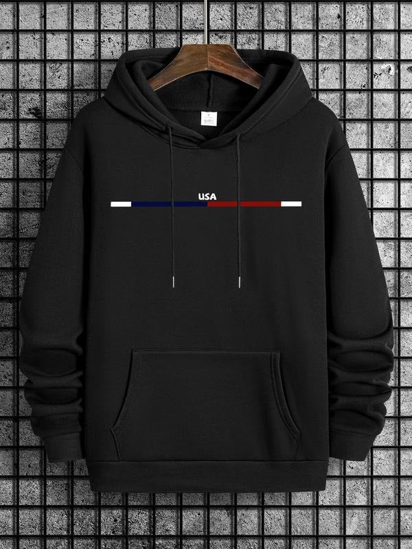 Unisex Men'WB shield Geometric & Letter Print Essentials Hoodie, Regular Fit Casual Drawstring Pocket Hooded Sweatshirt,...
