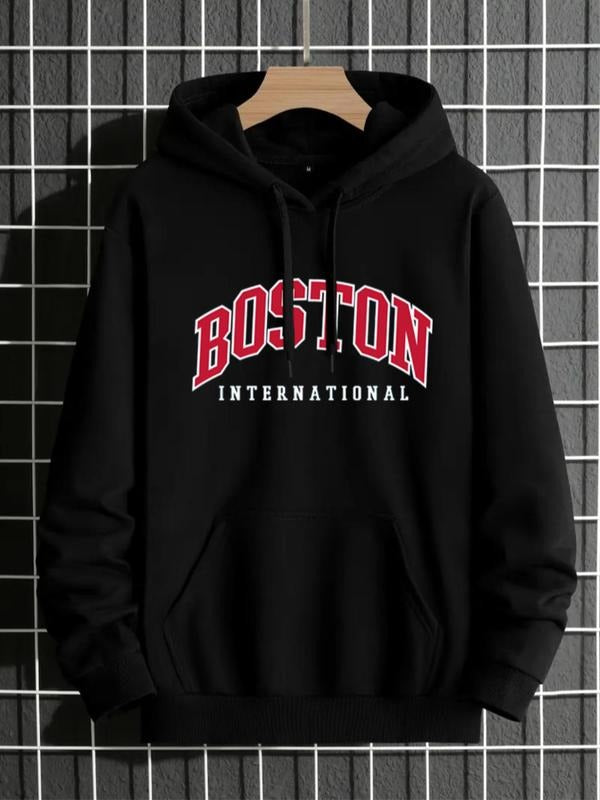 Unisex Men'WB shield Letter Print Drawstring Hoodie, Regular Fit Casual Pocket Essentials Hoodie Sweatshirt for Daily...