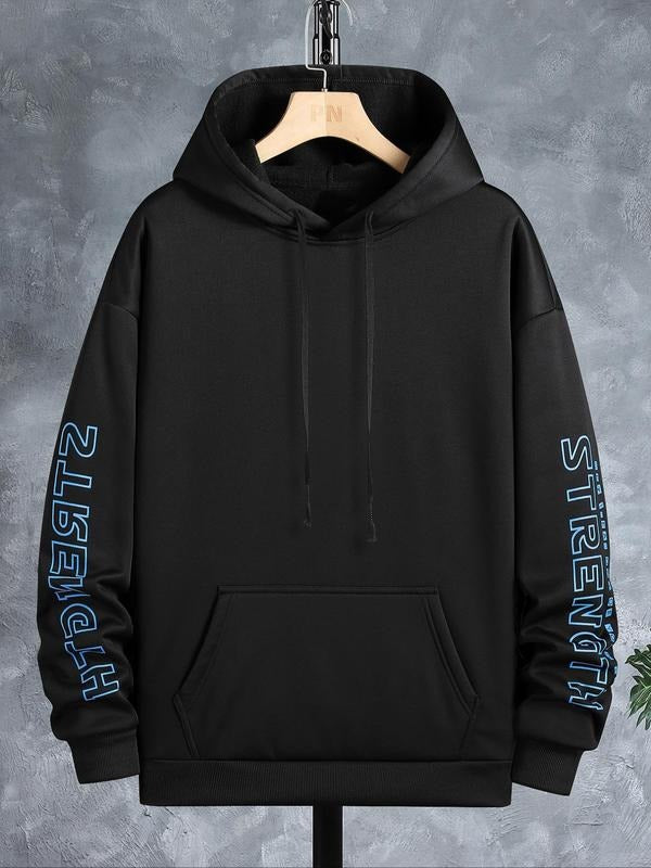 Unisex Men'WB shield Letter Print Drop Shoulder Hoodie, Fashionable Casual Essentials Hoodie, Letter Print Drawstring...