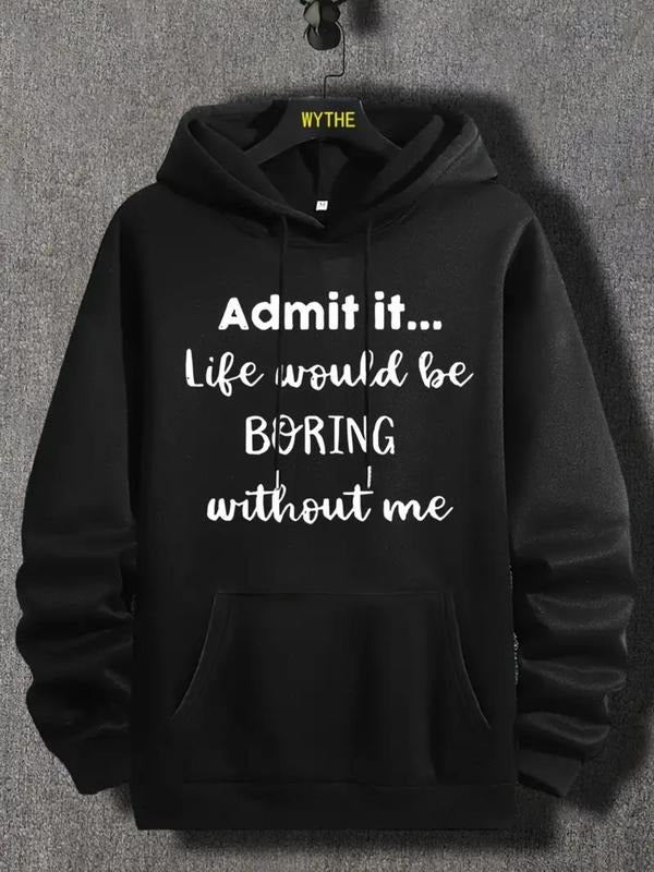 Unisex Men'WB shield Letter Print Pocket Drawstring Essentials Hoodie, Regular Fit Fashion Casual Long Sleeve Hooded...