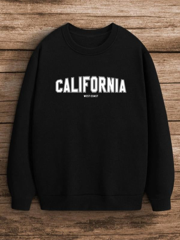Unisex Men'WB shield Letter Print Round Neck Long Sleeve Essentials Sweatshirt, Regular Fit Casual TNF Drop Shoulder...