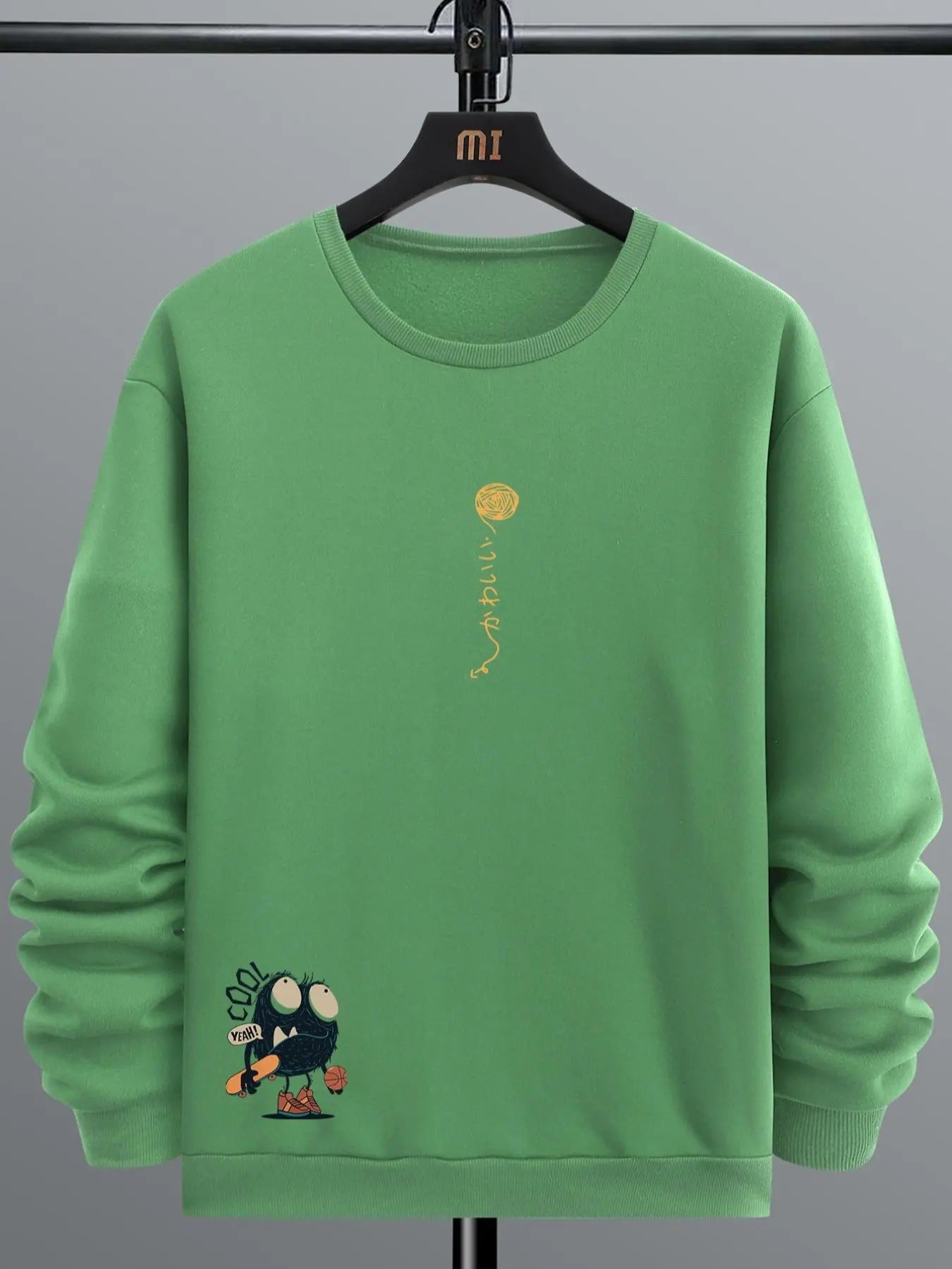 Unisex Men'WB shield Regular Fit Cartoon Print Drop Shoulder Sweatshirt, Crew Neck Essentials Hoodie for Men, Casual...
