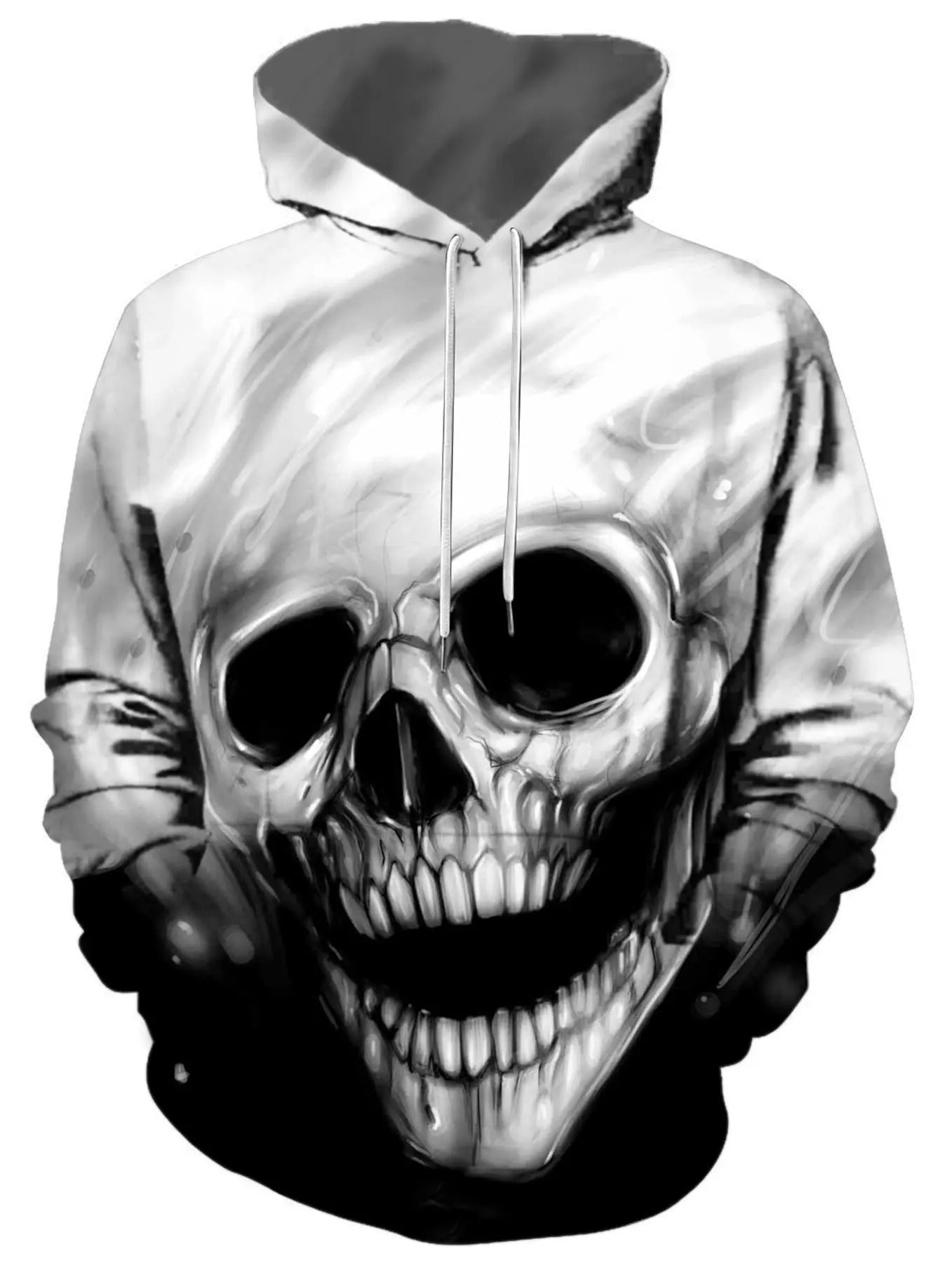 Unisex Men'WB shield Skull Print Drawstring Hoodie, Regular Fit Punk Pocket Hooded Long Sleeve Pullover, Essentials...