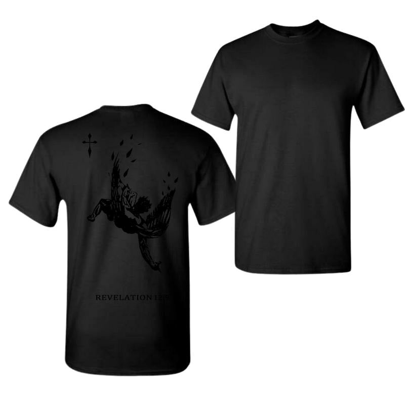 Unisex Men's Angel & Letter Print Round Neck Drop Shoulder Tee, Tee Gift for Friends, Available in All Sizes Cotton...