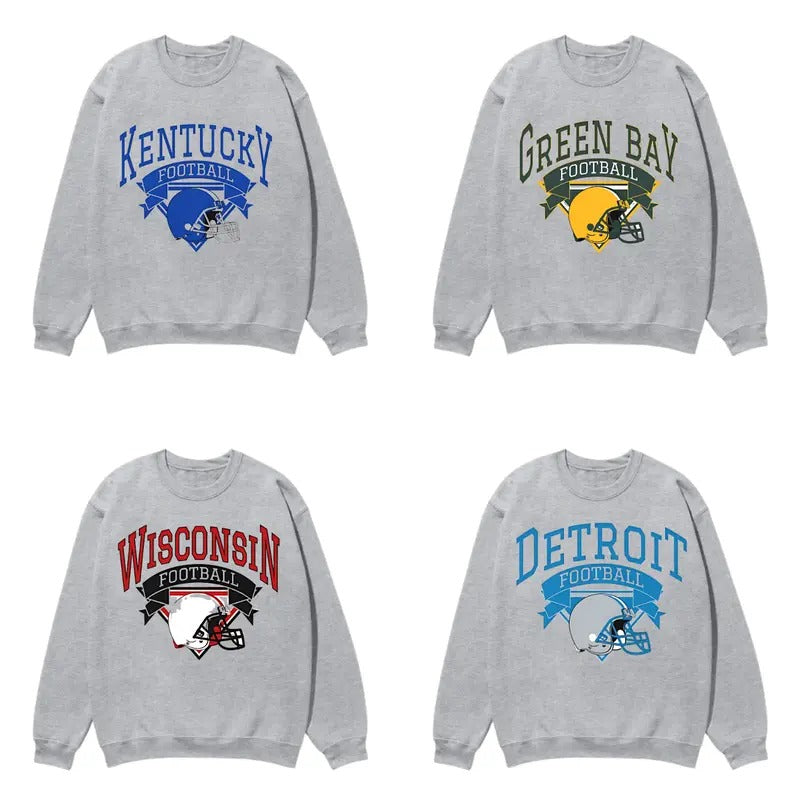 Unisex Vintage Cotton Sweatshirt for All Football Teams - Classic Fit