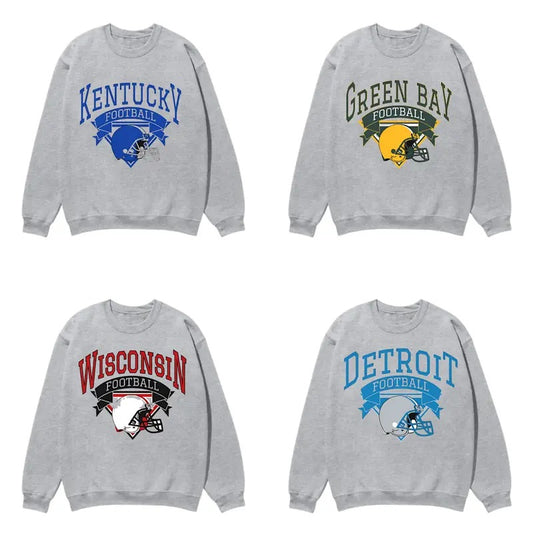 Unisex Vintage Cotton Sweatshirt for All Football Teams - Classic Fit