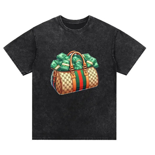 Unisex Vintage Wash Pattern T-Shirts, Fashion Cartoon Prints, Men's and Women's Loose Casual Summer T-Shirts, Fashion Cartoon T-Shirts! , vintage washed streetwear cool, comfortable and stylish