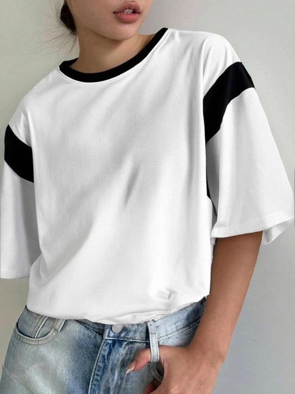 Unisex'WB shield Striped Print Curved Hem Tee, Casual Comfy Breathable Short Sleeve T-shirt for Summer, Fashion Men'WB...