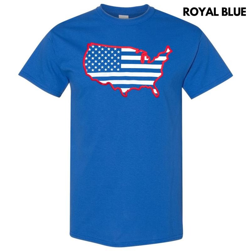 United States Red Puff Gildan Short Sleeve T-Shirt Hoodie, Sweatshirt | DripVista.com