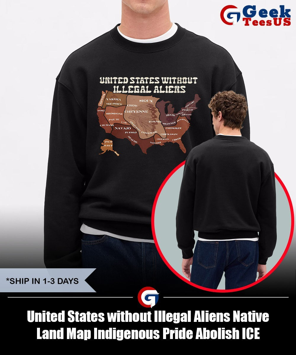 United States without Illegal Aliens Native Land Map Indigenous Pride Abolish ICE shirt