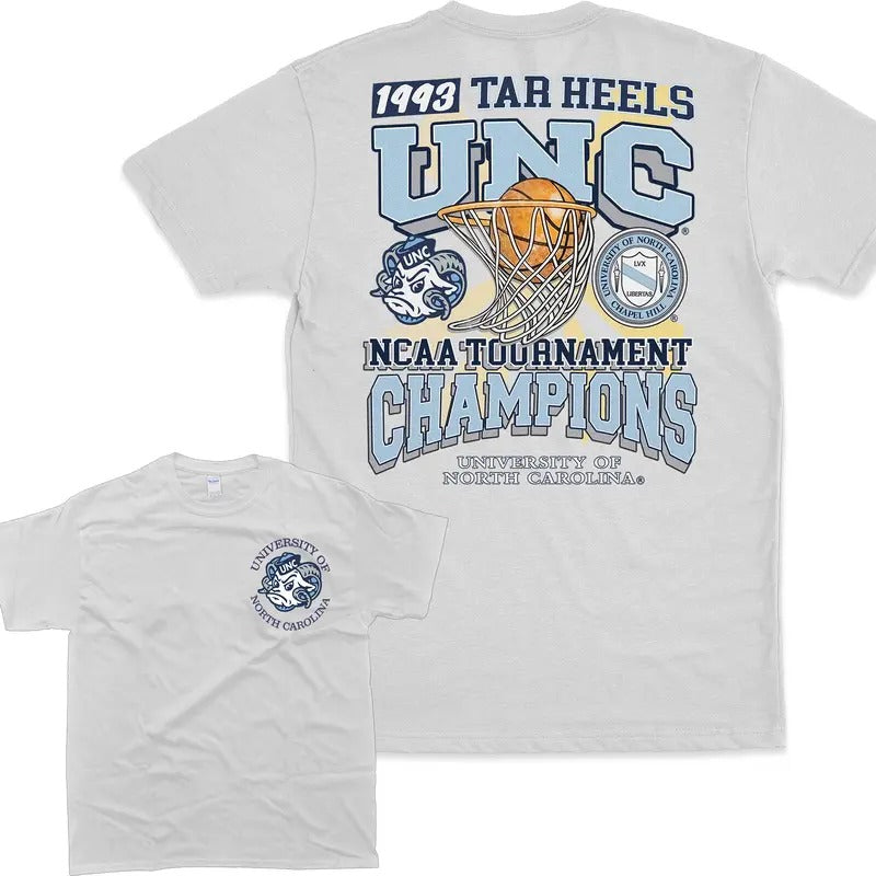 University Of North Carolina Tournament Heels 1993 champions UNC college 2 sided T-shirt Hoodie, Sweatshirt | DripVista.com