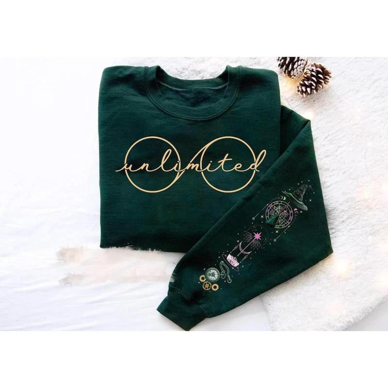 Unlimited Elphaba's Glasses Sweatshirt, Pink and Green Pullover Theatre Musical Sweater, Wizard of Oz shirt Broomstick,...