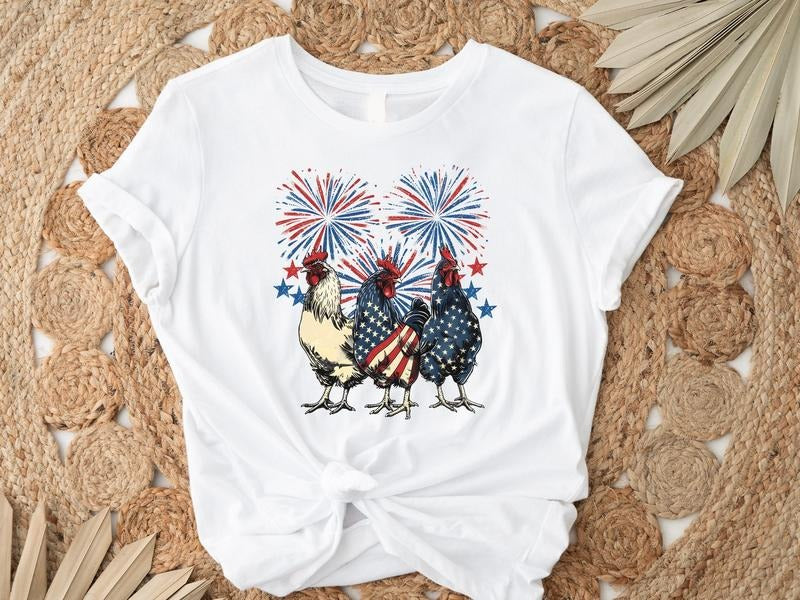 Usa Fourth Of July Shirt America Chicken Shirt Usa Flag Shirt Memorial Day Shirt 4th Of July Shirt Republican TK43GN