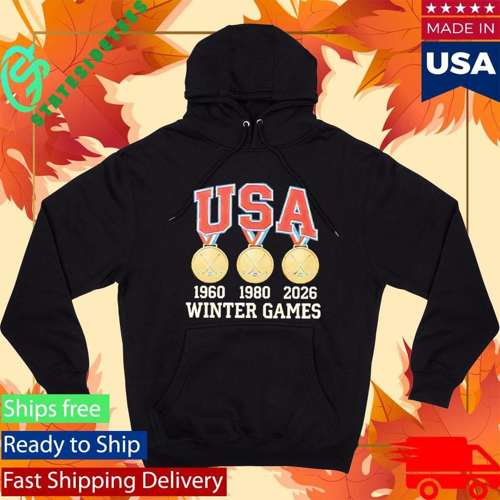 Usa Hockey Miracle On Ice 1980 1960 2026 Gold Medals Shirt