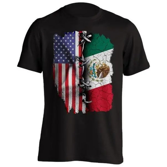 Usa Mexico Flag Short-Sleeve Unisex T-Shirt Patriotic United States America Latin America New Tees made in usa