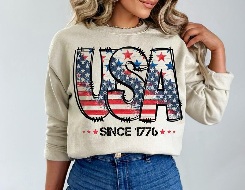 Usa Since 1776 Shirt Fourth Of July Usa America Patriotic Flag Independence Day  T-shirt, sweater and Hoodie Sweatshirt