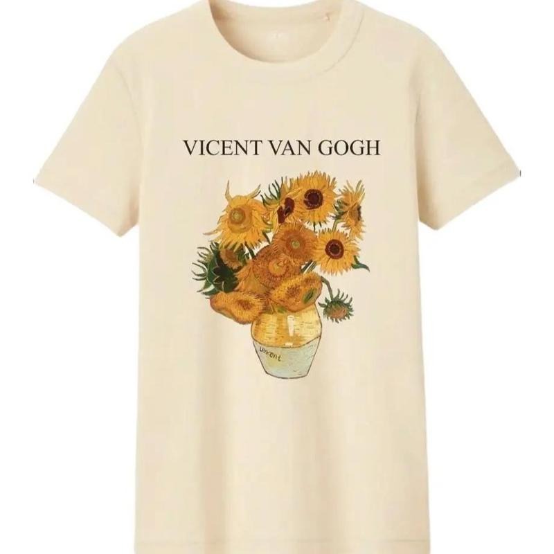 VICENT VAN GOGH Shirt, Sun Flower Shirt, Retro Shirt, Cute Shirt, Vintage Unisex Graphic Shirt, Art Shirt, All Size
