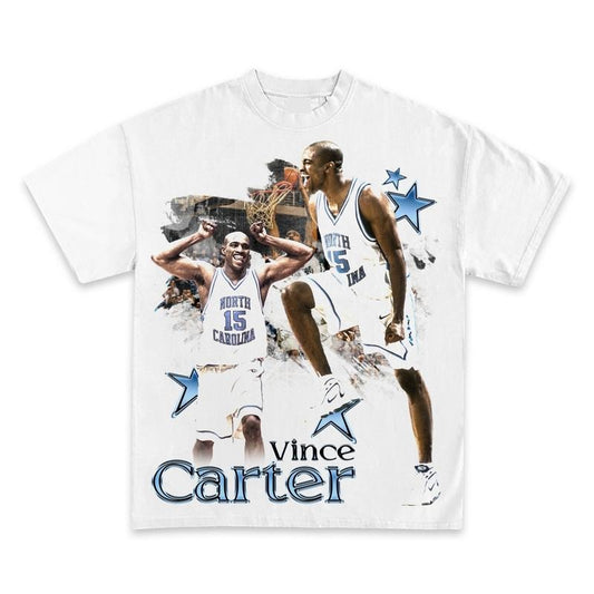 VINCE CARTER UNC TAR HEELS GRAPHIC BOOTLEG T-SHIRT - STREETWEAR
