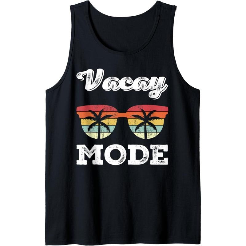 Vacay Mode Sunglasses Vintage Retro Summer Beach Vacation Tank Top Made in USA T-Shirts, Hoodie, Sweatshirt | DripVista.com