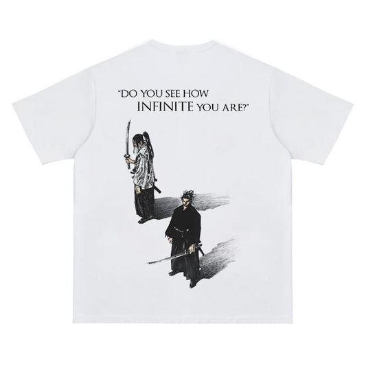 Vagabond "Sun" Vintage Oversized Tee Anime T-shirt 100% Cotton Original Design Men's Top for Fans DTG Printing Menswear Tshirt Streetwear Tropical