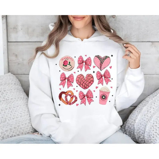 Valentine Concha Pan Dulce Sweatshirt, Funny Mexican Bread Lover Shirt, Valentine Xoxo Hoodie, Valentine Coquette, Mexican Sweet Breads, Unisex Sweater Pullover Tee