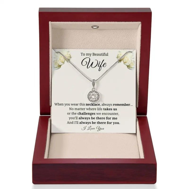 Valentine Day Gift For Wife Birthday, Unique Gift For Wife, To My Beautiful Wife Necklace, Wife Jewelry, To My Wife Gift,...