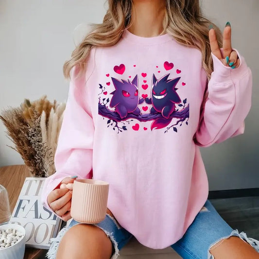 Valentine Gengar T Shirt Sweatshirt, Gengar Lover, Gengar Valentine Shirt, Pokemon Gengar T-Shirt, Anime Gift, Gengar Shirt, Gengar Pokemon Sweatshirt, Anime Pokemon TShirt Sweatshirt, Gengar Ghosts, Valentine Shirt, Valentine Gifts