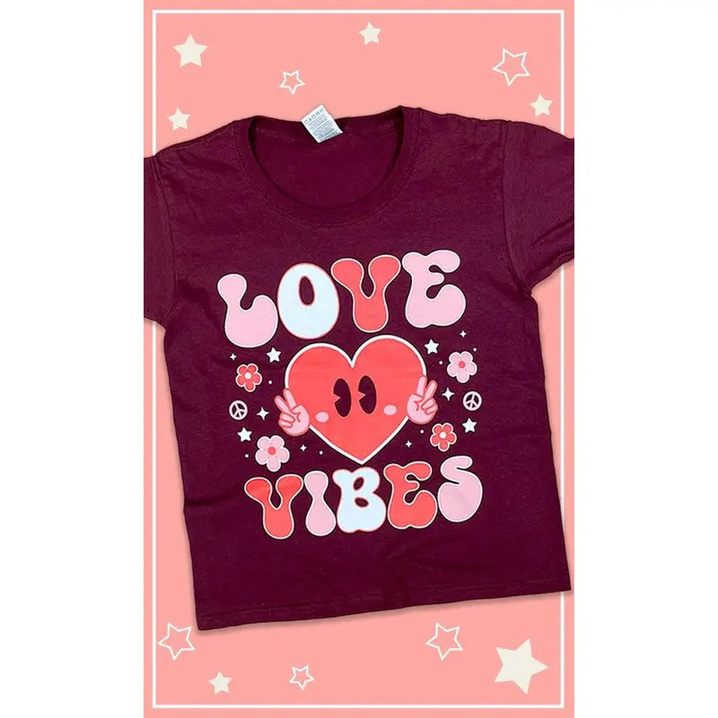 Valentine Love Vibes Youth Graphic T-Shirt Hoodie, Sweatshirt | DripVista.com