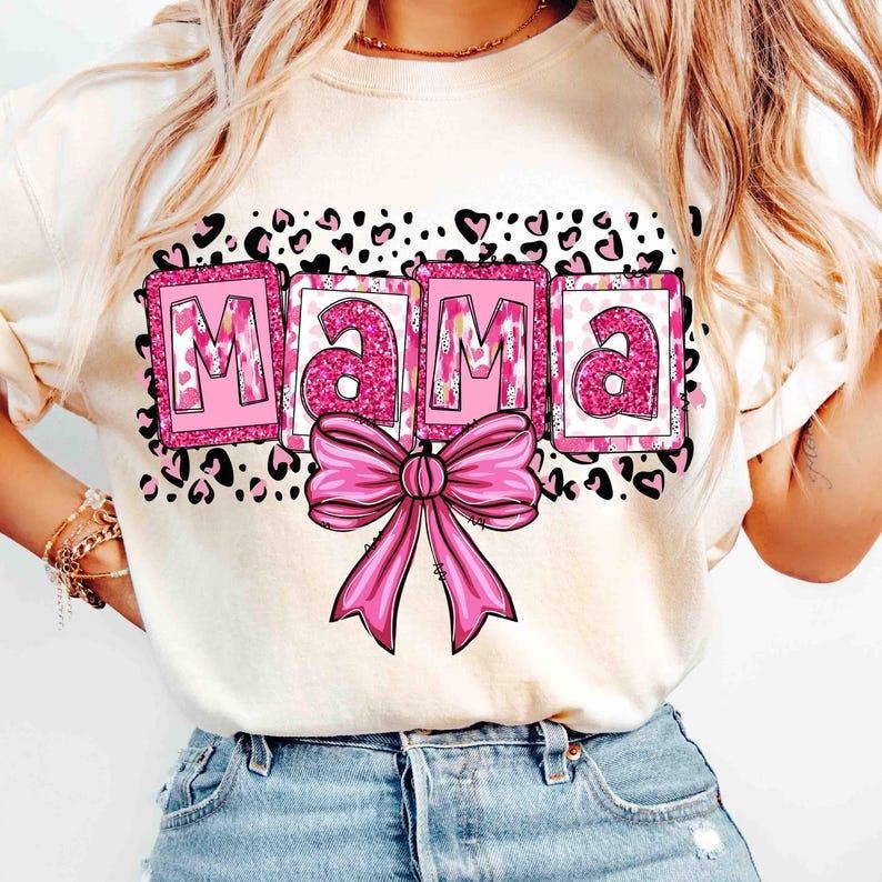Valentine Mama Coquette, Valentine, Brushstroke, Mama Bow T-shirt Hoodie, Sweatshirt | DripVista.com