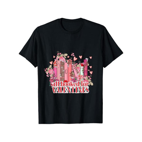 Valentine's Day 'All Booked for Love' Men's Cotton T-Shirt