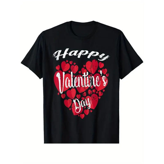 Valentine's Day 2023: Matching Couples T-Shirts with Red Hearts - Casual Cotton Tees for Him & Her, Perfect Gift made in usa