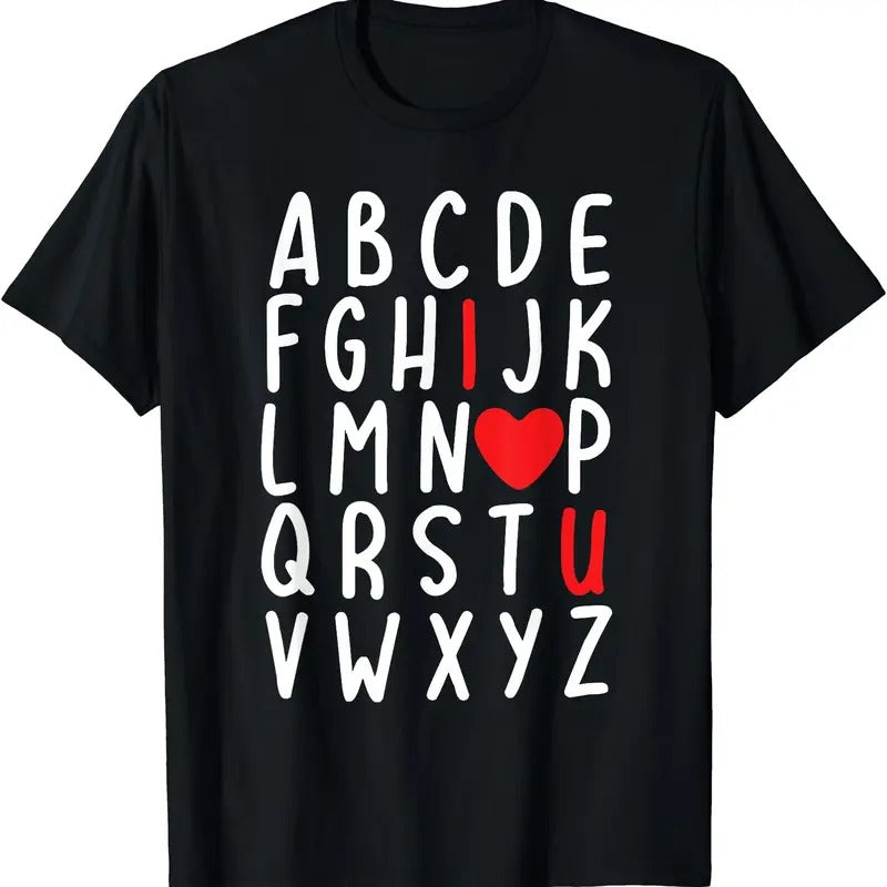 Valentine's Day ABC I Love You Heart Teacher Boys T-Shirt, Unisex Cotton Tee Gifts Hoodie, Sweatshirt | DripVista.com