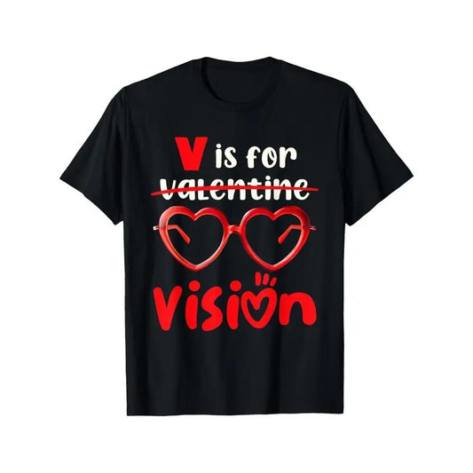Valentine's Day Heart-Shaped Vision Graphic Tee - 100% Cotton, Breathable & Soft, Perfect for Casual Wear or Special Occasions - Sizes S to XXXL made in usa