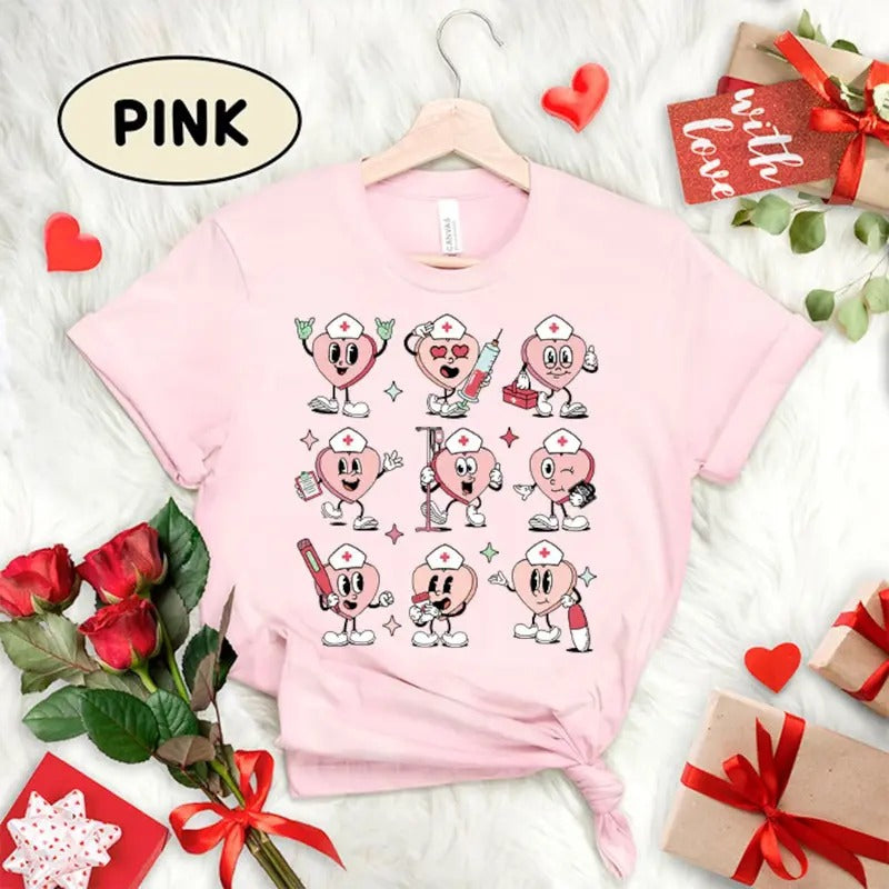 Valentine's Day Nurse Shirts, Nurse Conversation Hearts, Valentines Day gift for Nurse, Nurse Valentine Day shirt,...