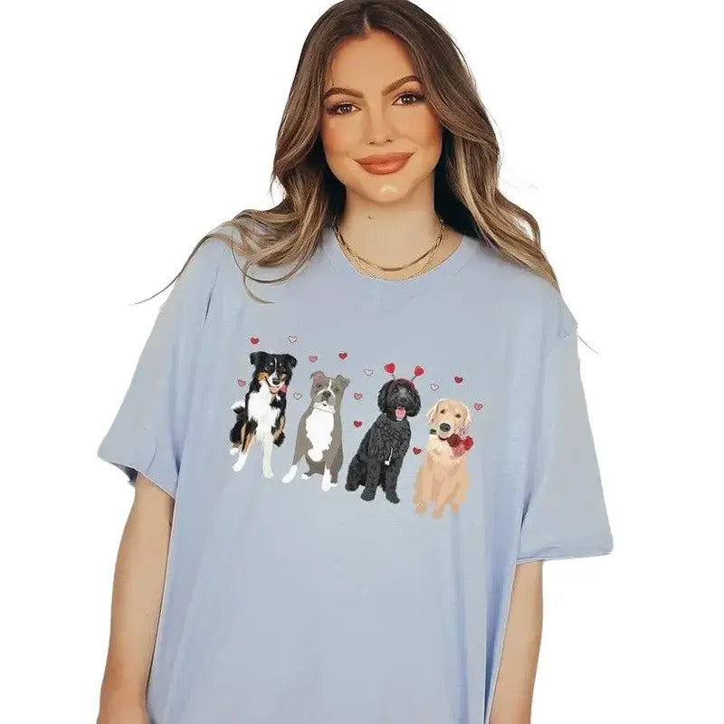 Valentines Day Dogs Shirt, Dog Mom Shirt, Cute Valentines Day, Dog Lover Gift, Funny Dog Shirt, Valentines T-Shirt, Gifts...