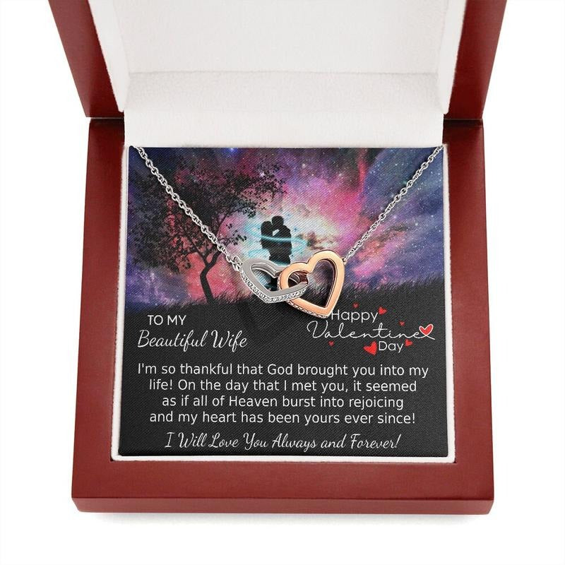 Valentines Day Hearts Necklace, To My Wife Necklace, Valentines Day Heart Jewelry For Wife, I Will Love You Always And...