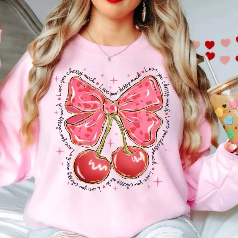 Valentines Day I love you cherry much - Sweatshirt T-Shirts, Hoodie | DripVista.com