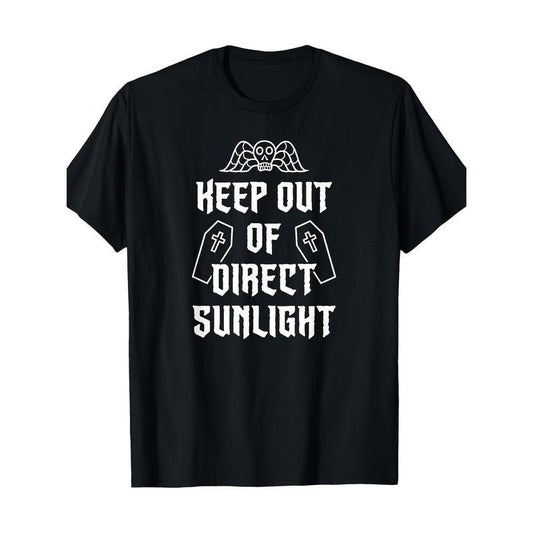 Vampire Graphic T-Shirt, 100% Cotton, Short Sleeve, Crew Neck, Casual Fit, Digital Print, Geometric Pattern, All Seasons, Black Tee for Men Made in USA