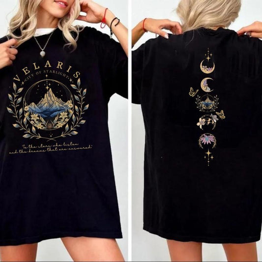 Velaris City Of Starlight Two Sided Shirt, The Night Court, Sjm Merch Shirt, Acotar Velaris Tshirt, Court Of Dreams, Velaris Bookish Unisex Pullover
