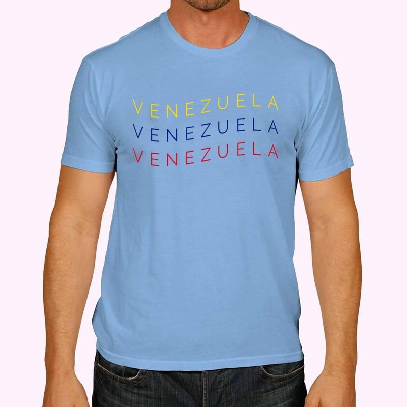 Venezuela Waving Text Flag - Cute Venezuelan Souvenir T-Shirt , Unisex Cotton 100%, Top Menswear Hoodie, Sweatshirt