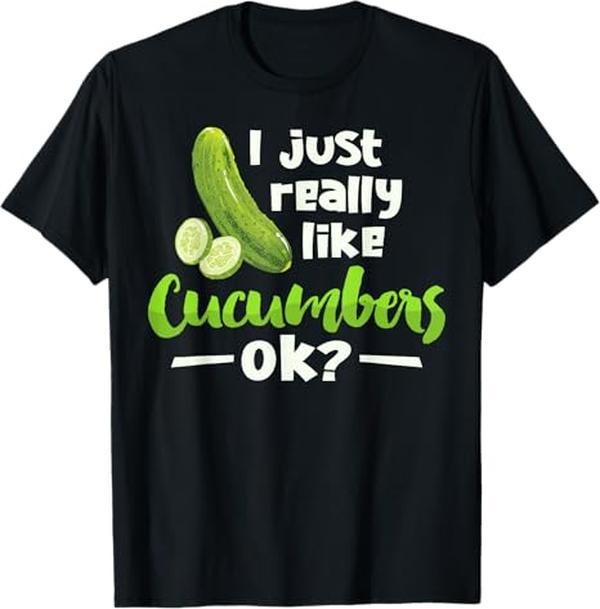[Versatile T-shirt] Swoosh Just Really Like Cucumbers Pocket monsters Funny Cucumber Veggie Lover T-Shirt Summer...