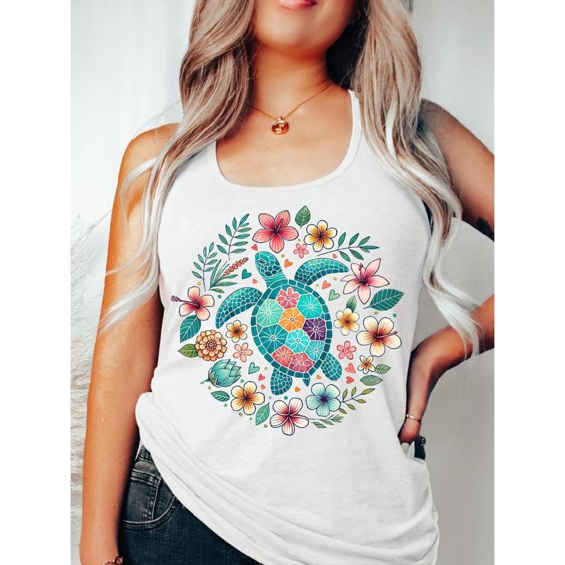 Vest for Nature Lovers: Flaunt WB shield Beautiful Turtle - Floral Graphic T-Shirts, Hoodie, Sweatshirt | DripVista.com