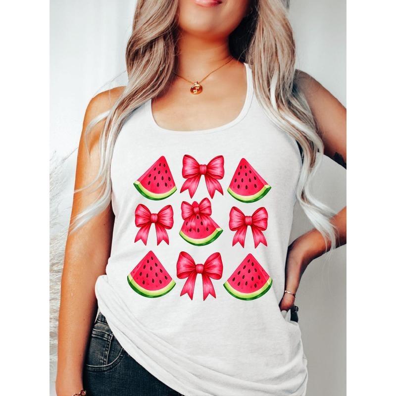 Vest for Summer Lovers: Flaunt Watermelon Gunpla brand Bow Graphics T-Shirts, Hoodie, Sweatshirt | DripVista.com