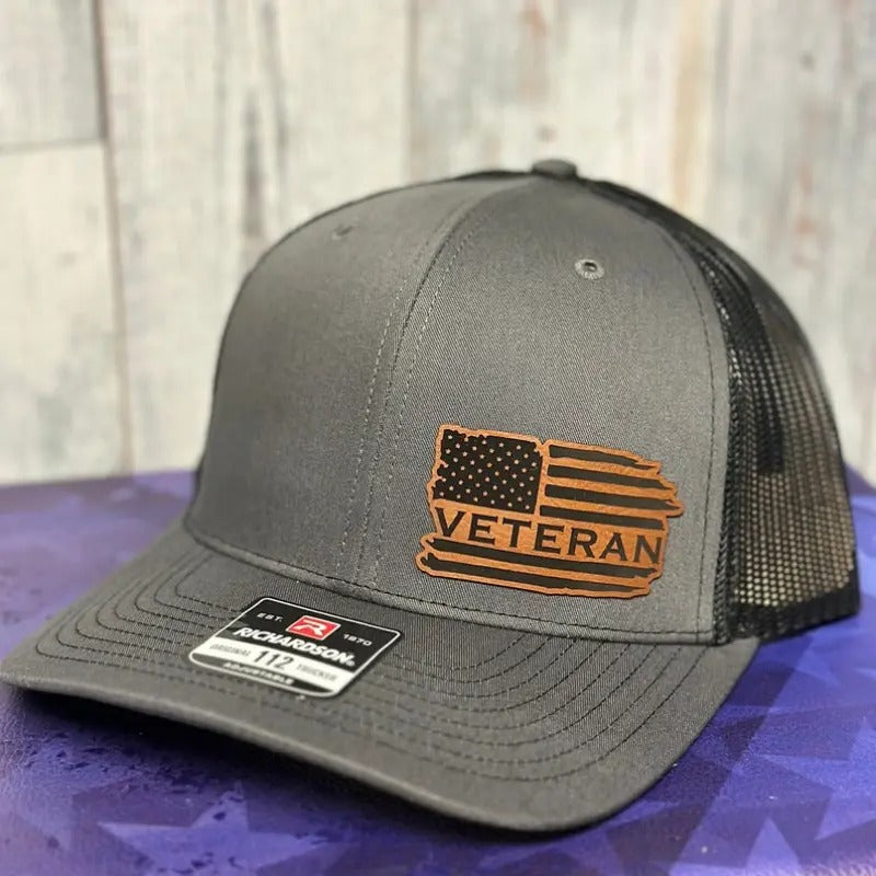 Veteran, leatherette patch hat, American, Richardson112 T-Shirts, Hoodie, Sweatshirt | DripVista.com